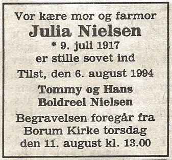 Julia Dodsannonce